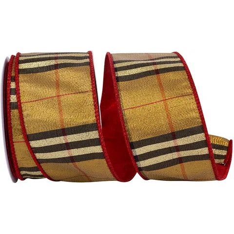 Gold Plaid Ribbon