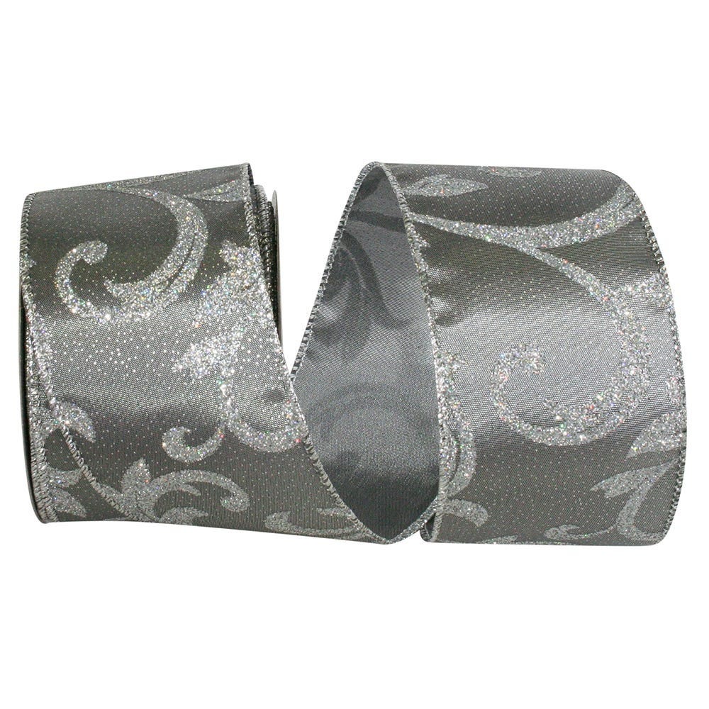 Gray Scrolls Ribbon