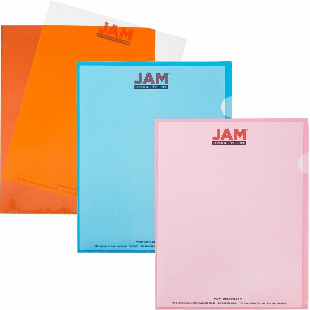  JAM PAPER Plastic Sleeves - Letter Size - 9 x 11 1/2 - Green  Project Pockets - 12 Page Protectors/Pack : Office Products