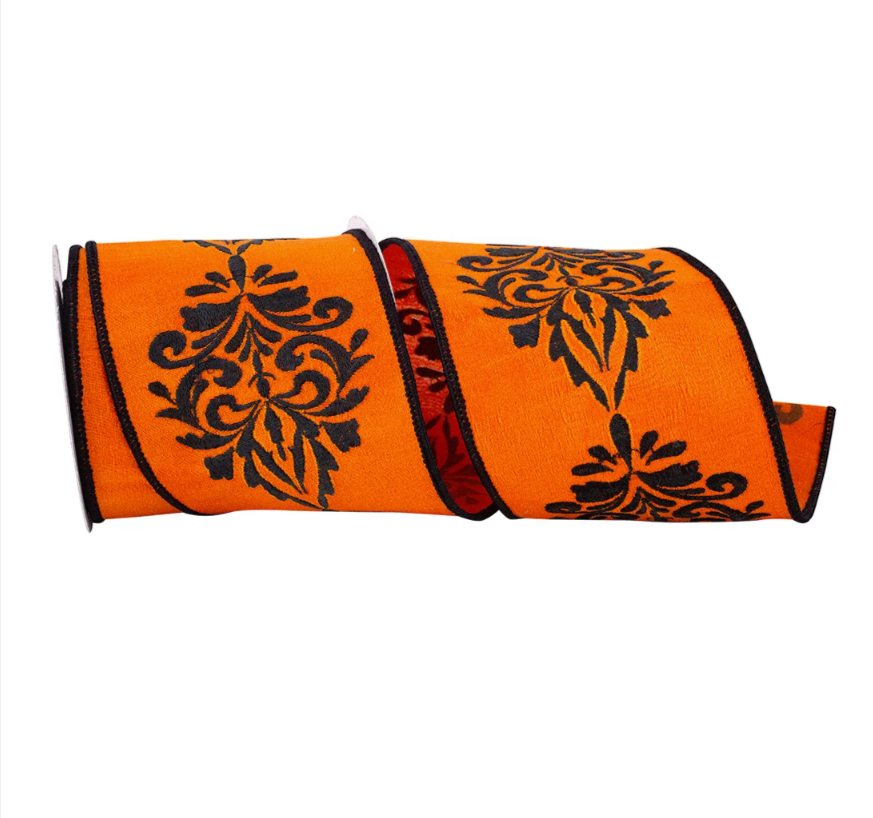 Orange Scrolls Ribbon