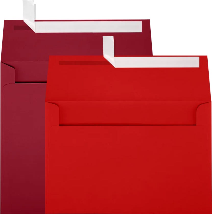 Red Peel & Seal Envelopes