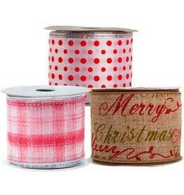 JAM Paper Lime & Red Linen Wired Strawberry Ribbon