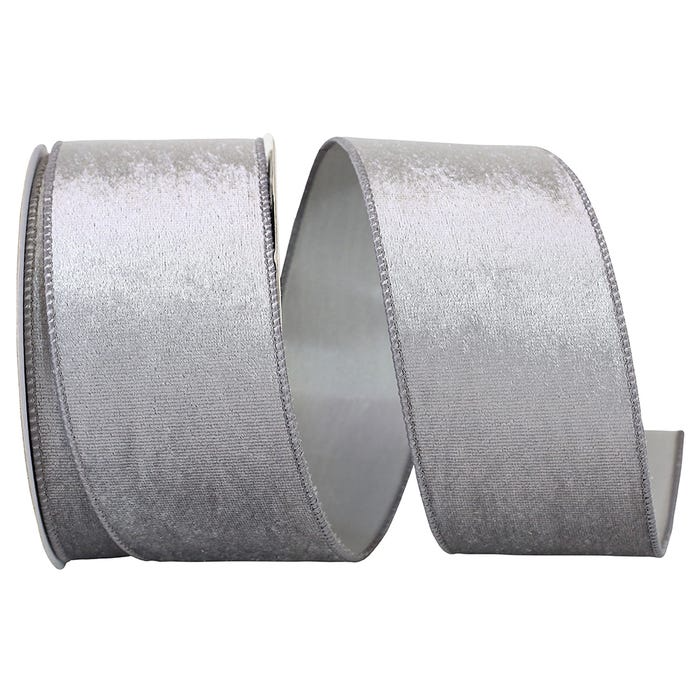 Silver Velvet Ribbon