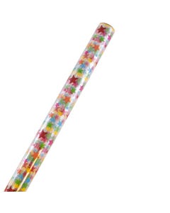 Rainbow Stars Cellophane 20 Sq Ft Cello Wrapping Paper