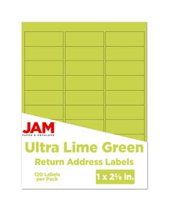 Ultra Lime Green 1 x 2 5/8 Labels 120 labels per Pack