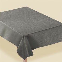 Metallic Pewter Grey Fabric Tablecover - 60 x 84