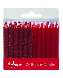 Red Shimmer Candles - Pack of 24