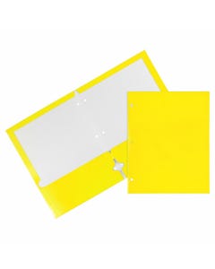 Yellow Glossy 3 Hole Punch Folders