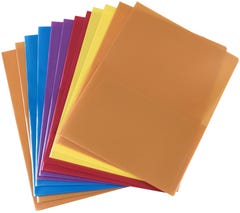 Assorted Primary Plastic Regular Weight Folders - Pack of 6