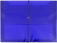 Blue Elastic Plastic Envelope - Letter Booklet 9 3/4 x 13 with 2 5/8 Expansion