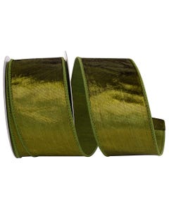 Olive Green Designer 2 1/2 Inch x 10 Yards Velvet Ribbon