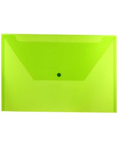 Lime Green Legal Booklet 9 3/4 x 14 1/2 Snap Plastic Envelope
