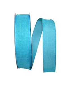 Turquoise Linen Wired 50 Yard Ribbon Roll 1 1/2" Wide Ribbon