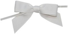 White Twist Tie Bows - 5/8 Inch - 100 Pack