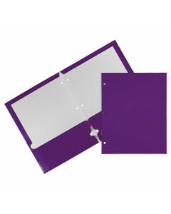 Purple Glossy 3 Hole Punch Folders