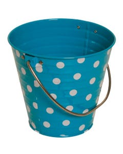 Blue with Small White Dot Small Pail Bucket
