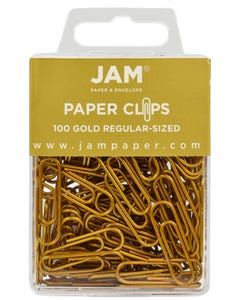 Gold Regular Paper Clips - Pack of 100