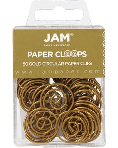 Gold Circular Shape Paper Clips - Pack of 50
