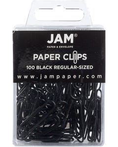 Black Regular Paper Clips - Pack of 100