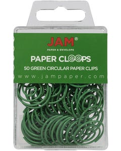 Green Circular Shape Paper Clips - Pack of 50