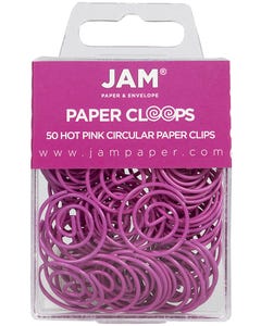 Hot Pink Circular Shape Paper Clips - Pack of 50