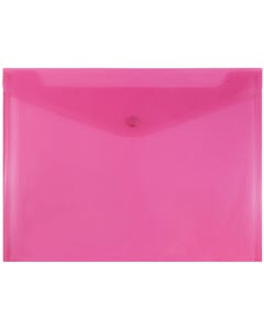 Fuchsia Pink Snap Closure Plastic Envelope - Letter Booklet 9 3/4 x 13