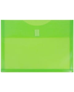 9 3/4 x 13 VELCRO Brand Closure Booklet Plastic Envelope w/1" Expansion - Lime Green