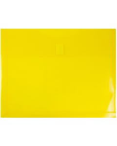 Yellow Hook and Loop Closure Plastic Envelope - Letter Booklet 9 1/2 x 11 1/2 with 1" Expansion