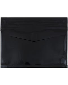 Black Hook and Loop Closure Plastic Envelope - Letter Booklet 9 3/4 x 13 with 2" Expansion