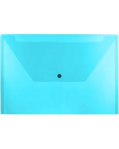 9 3/4 x 14 1/2 Booklet Plastic Envelope w/Snap - Blue