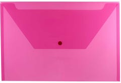 Fuchsia Pink Snap Closure Plastic Envelope - Legal Booklet 9 3/4 x 14 1/2