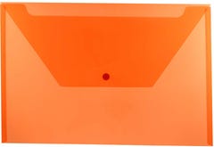 Orange Legal Booklet Plastic Envelopes (9 3/4 x 14 1/2) with Snap Closure