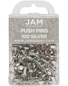 Silver Pushpins - Pack of 100