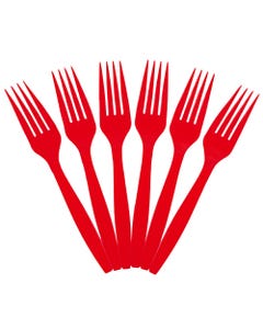 Red Plastic Forks - Pack of 100