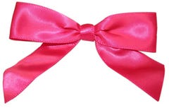Shocking Pink Satin 7/8 Inch Twist Tie Bows - 100 Pack