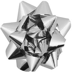 Silver Gift Bows - Small 3.5 Inch - 12 Pack