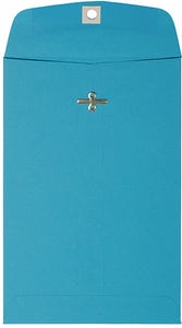 6 x 9 Open End Envelopes with Clasp - Pool Blue