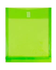 9 3/4 x 11 3/4 VELCRO Brand Closure Open End Plastic Envelope w/1" Expansion - Lime Green