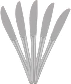 Silver Plastic Knives - 50 Pack