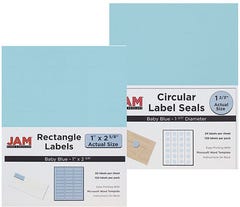Baby Blue 1 x 2 5/8 Address and 1 x 1 2/3 Circle Labels Set - 240 Pack