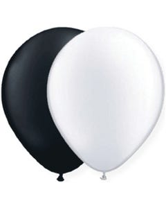 Black & White Mix Party Balloons - Pack of 12