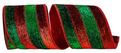 Red/Green Frizzle 4 Inch x 5 Yards Ribbon