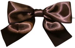 Chocolate Brown Satin Twist Tie Bows - 1.5 Inch - 50 Pack