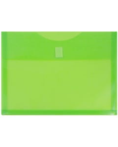 Lime Green Letter Booklet 9 3/4 x 13 VELCRO Brand Closure Plastic Envelope with 1" Expansion