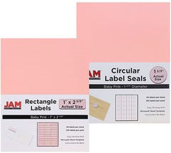 Baby Pink Address 1 x 2 5/8 and Circle 1 x 1 2/3 Labels Set - 240 Pack