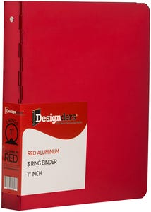 Red Aluminum 3-Ring Binder - 1 Inch