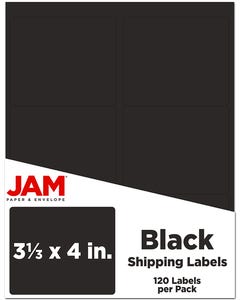 Black 3 1/3 x 4 Labels 120 labels per Pack