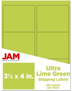 Lime Green 3 1/3 x 4 Labels - Pack of 120