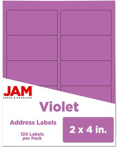 Violet Purple 2 x 4 Labels 120 labels per Pack