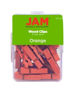 Orange Large 1 1/2 Inch Wood Clips